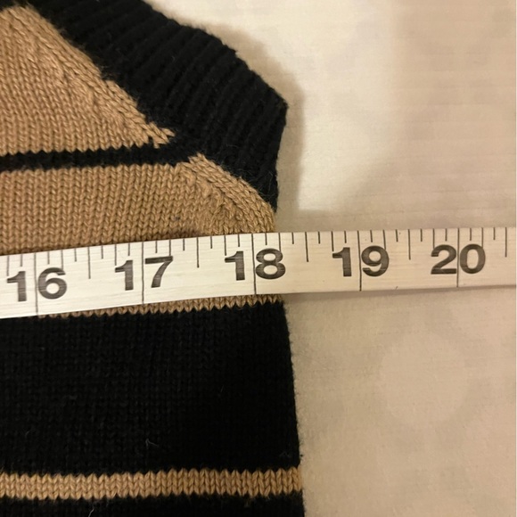 Striped Black and Tan Sleeveless Polo Top - Picture 5 of 7